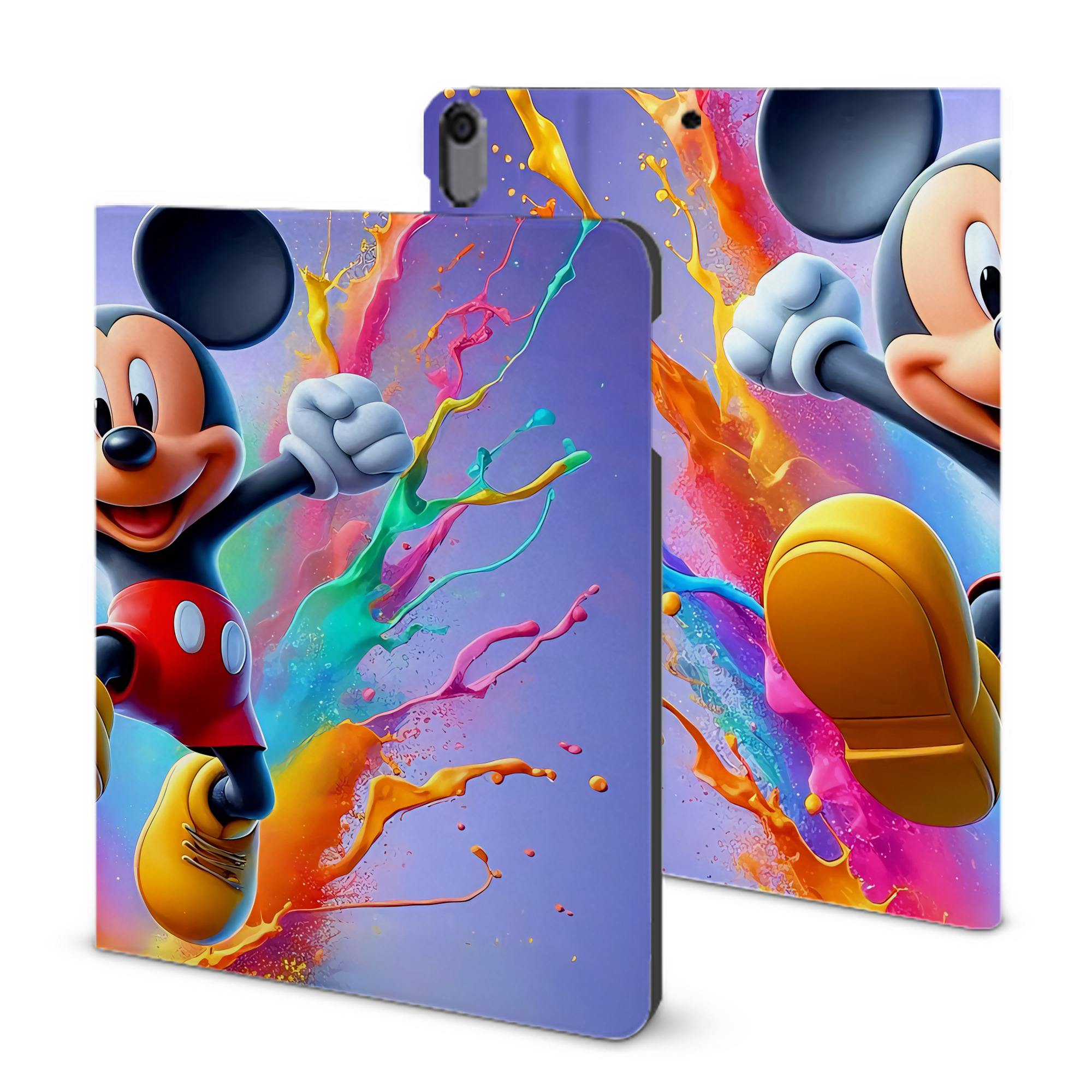 （画像用） ミッキーマウス Mickey Mouse IPad ケース ブック型 PUレザー TPU 耐衝撃 軽量 薄型 ペン収納なし 全面保護 IPad 各モデル対応